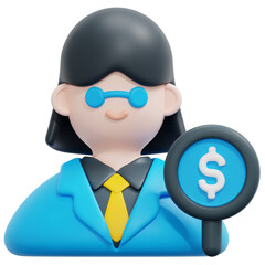 auditor 3d render icon illustration