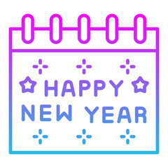 Happy New Year Line Gradient Icon