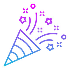 Confetti Line Gradient Icon