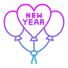 Balloons Line Gradient Icon