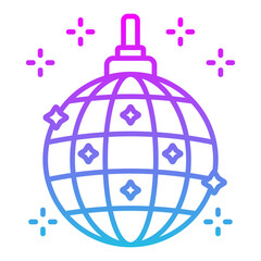 Disco Ball Line Gradient Icon