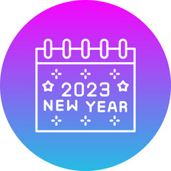 2023 Gradient Circle Line Inverted Icon