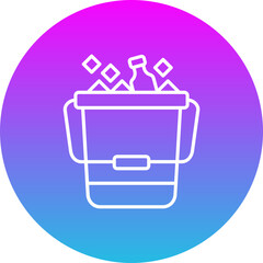 Ice Bucket Gradient Circle Line Inverted Icon