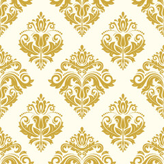 Orient vector classic pattern. Seamless abstract background with vintage elements. Orient golden and white pattern. Ornament for wallpapers and packaging