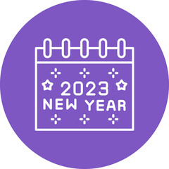 2023 Multicolor Circle Line Inverted Icon