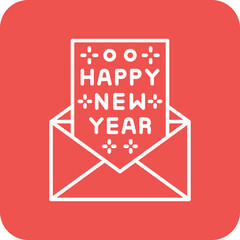 Invitation Multicolor Round Corner Line Inverted Icon