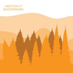 Abstract Forest Mountains Vector Illustration Background Design