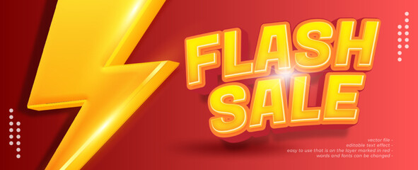 Flash sale background with gradient shapes with editable 3d text style