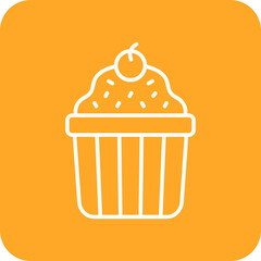 Muffin Multicolor Round Corner Line Inverted Icon