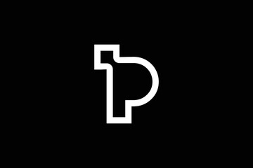 Minimal Awesome Trendy Professional Letter P Technology Logo Design Template On Black Background