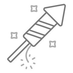 Firecracker Greyscale Line Icon