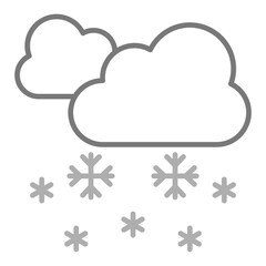 Snowfall Greyscale Line Icon
