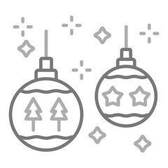 Christmas Ball Greyscale Line Icon