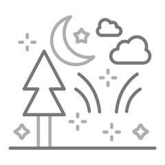 Night Greyscale Line Icon