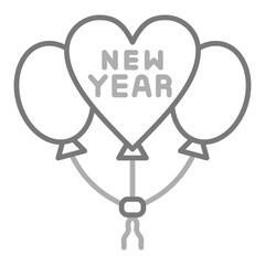 Balloons Greyscale Line Icon