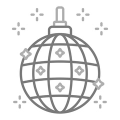 Disco Ball Greyscale Line Icon