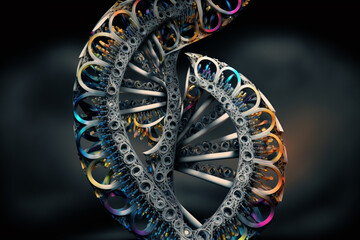 Fototapeta na wymiar Abstract fractal organic DNA shape illustration