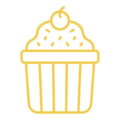 Muffin Multicolor Line Icon