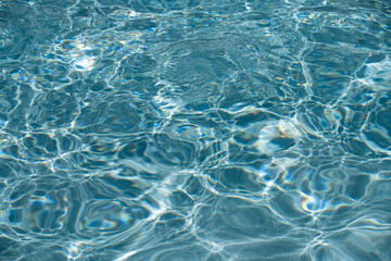 Background of water, surface blue swimming pool.