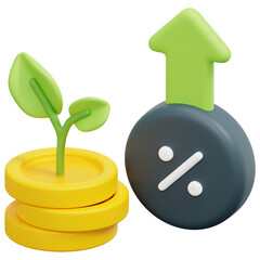 interest 3d render icon illustration