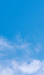 Blue sky with altostratus clouds background,Beautiful Natural Sky with cirrus clouds, Concept all seasonal vertical banner in sunny day spring and summer in the morning