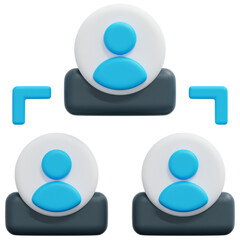 organization chart 3d render icon illustration