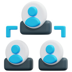 organization chart 3d render icon illustration