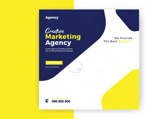 Creative digital marketing agency business solution social media post banner template design