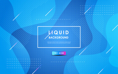 Abstract blue liquid color background. Dynamic texture geometric element design with dots decoration. eps10 vector