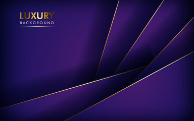 luxurious abstract purple gradient, golden line with overlap layers background. eps10 vector