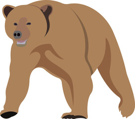 Big bear with brown fur. Roaring beast.