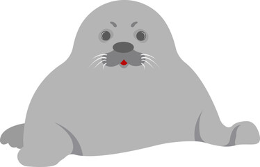 Cartoon seal. Cute funny animal. Arctic animal.