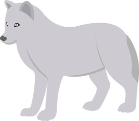 Cartoon wolf. Cute funny animal. Wild animal.