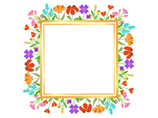 Obraz premium Summer Flower Frame Background Illustration