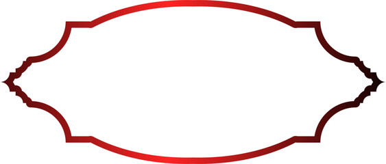 Style of Islamic windows and arches with modern boho design, moon, mosque dome and lanterns. Islamic style border ornament