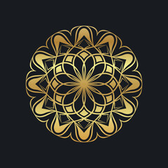 Golden Mandala Design Vector Illustration.
