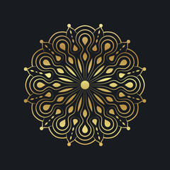 Golden Mandala Design Vector Illustration.