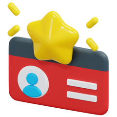 member card 3d render icon illustration