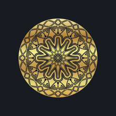 Golden Mandala Design Vector Illustration.