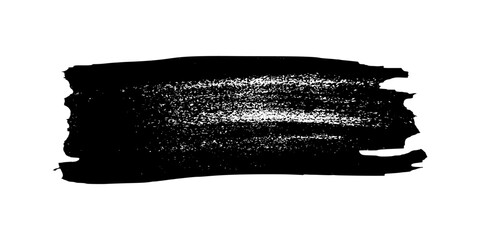 Black brush stroke on white background
