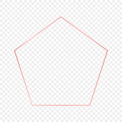Rose gold glowing pentagon shape frame