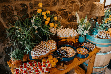 Fototapeta premium wedding party food and sweets