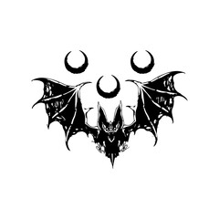 vector illustration of a spooky bat - obrazy, fototapety, plakaty