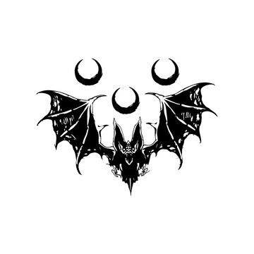 vector illustration of a spooky bat