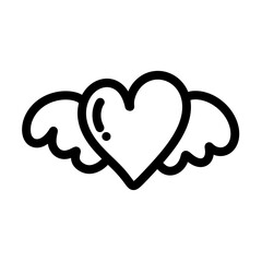 Doodle love heart cute hand drawn.