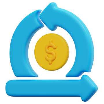 cash flow 3d render icon illustration