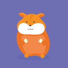 Hamster, front view - illustration, vector