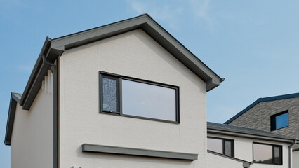 Exterior of a Japanese-style country house finished with ceramic siding