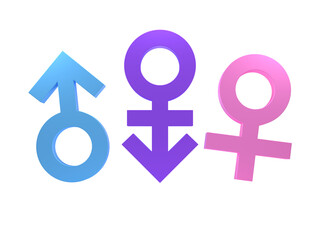 gender symbols, 3D rendering