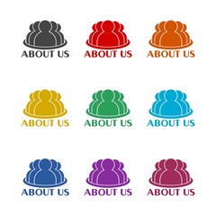 About us icon isolated on white background. Set icons colorful
